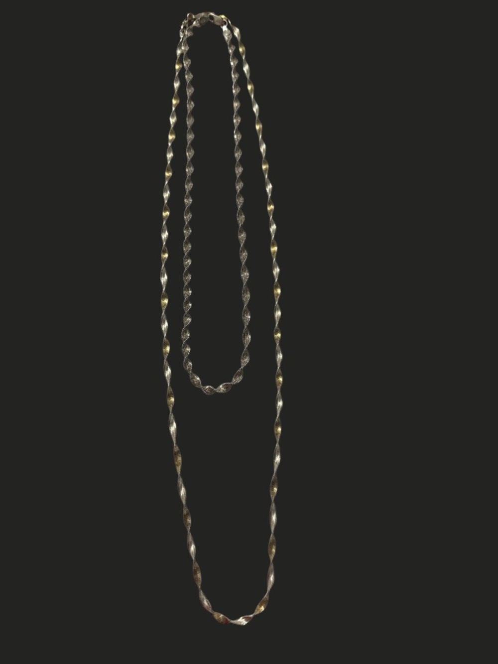 Two-Tone Twisted Rope Necklaces- Silver & Gold tone